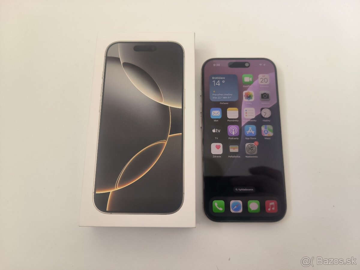 apple iphone 16 PRO MAX 256gb Natural Titanium / Batéria 91% - 6