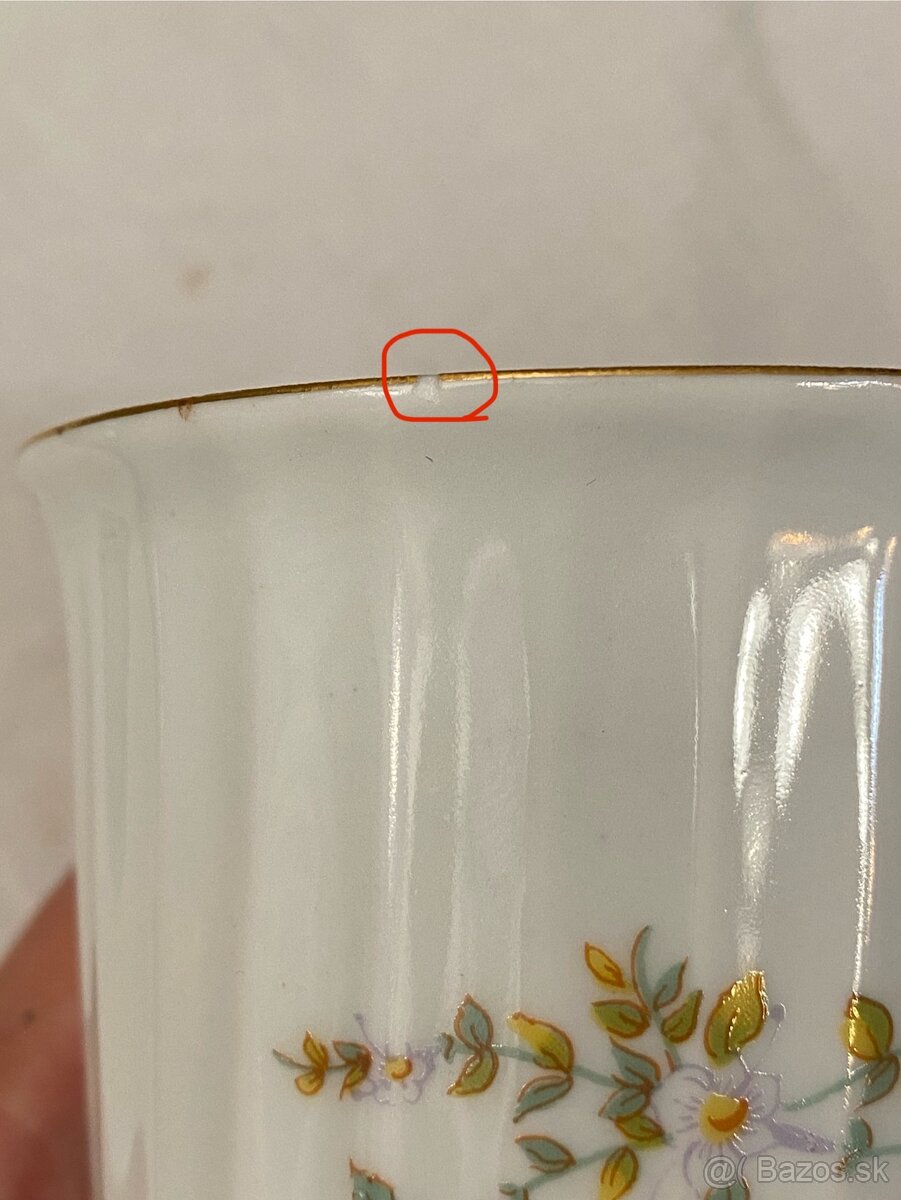 Hrnčeky Royal Dux - biele kvety - 6