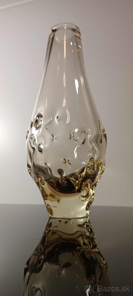 Váza z hutného citrínového skla návrh Klinger - 6