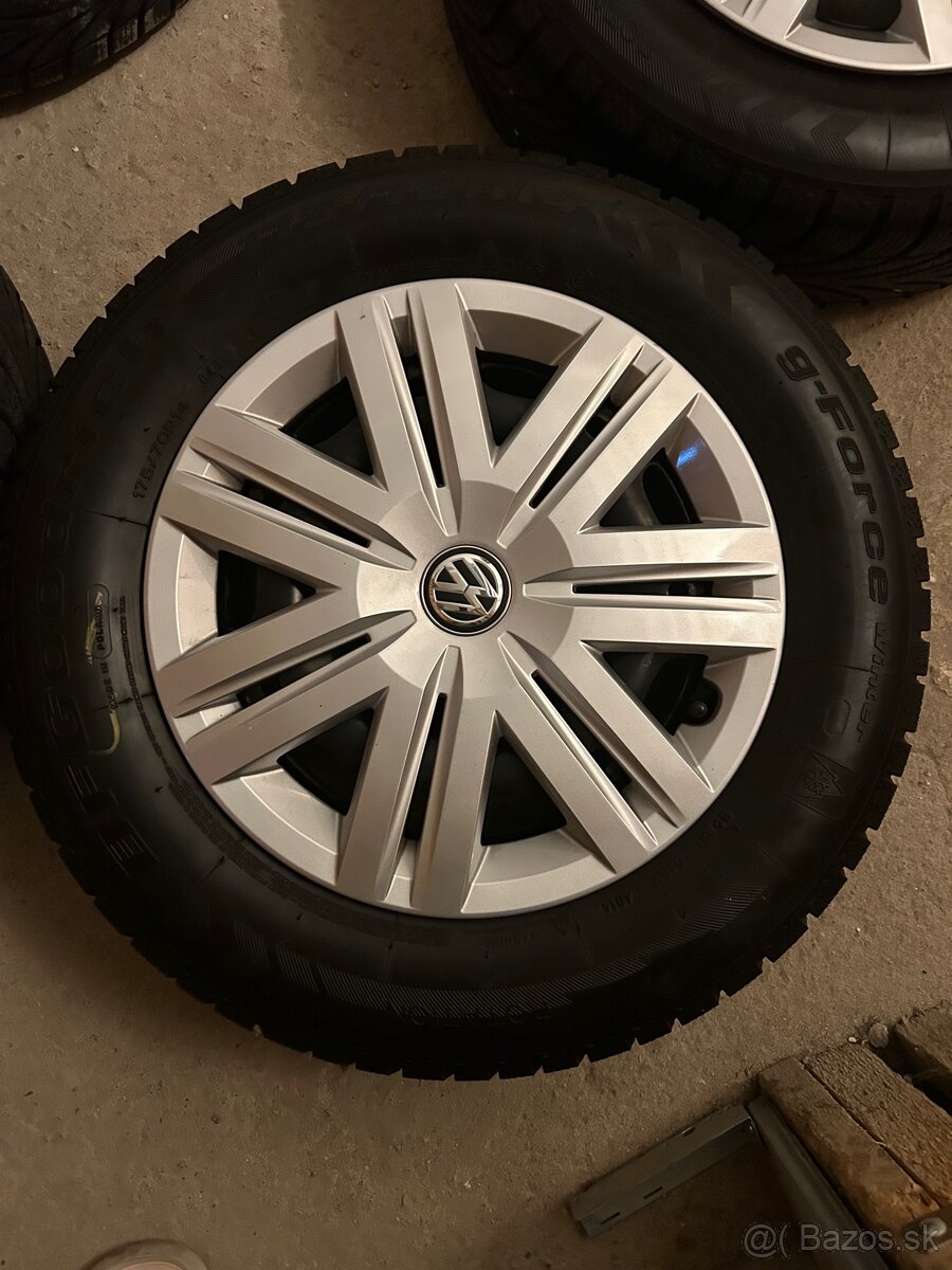 VW originál 5x100r14 disky + zimné pneu. - 6