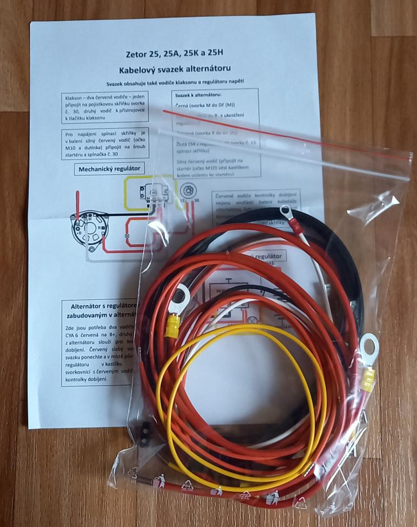 kabeláž ZETOR 25 - verze dynamo nebo alternátor - 6