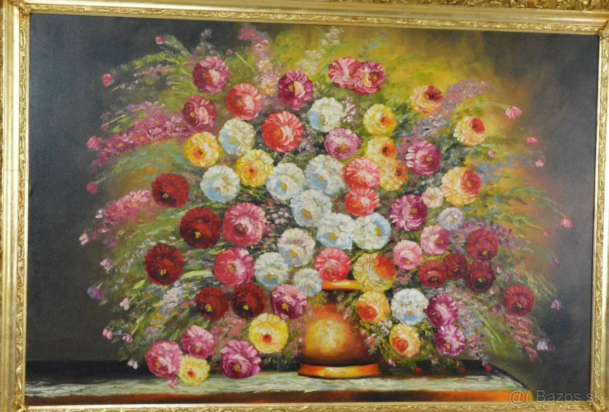 Zámecký obraz - Zátiší - olej na plátně-XXL 179 cm - 6