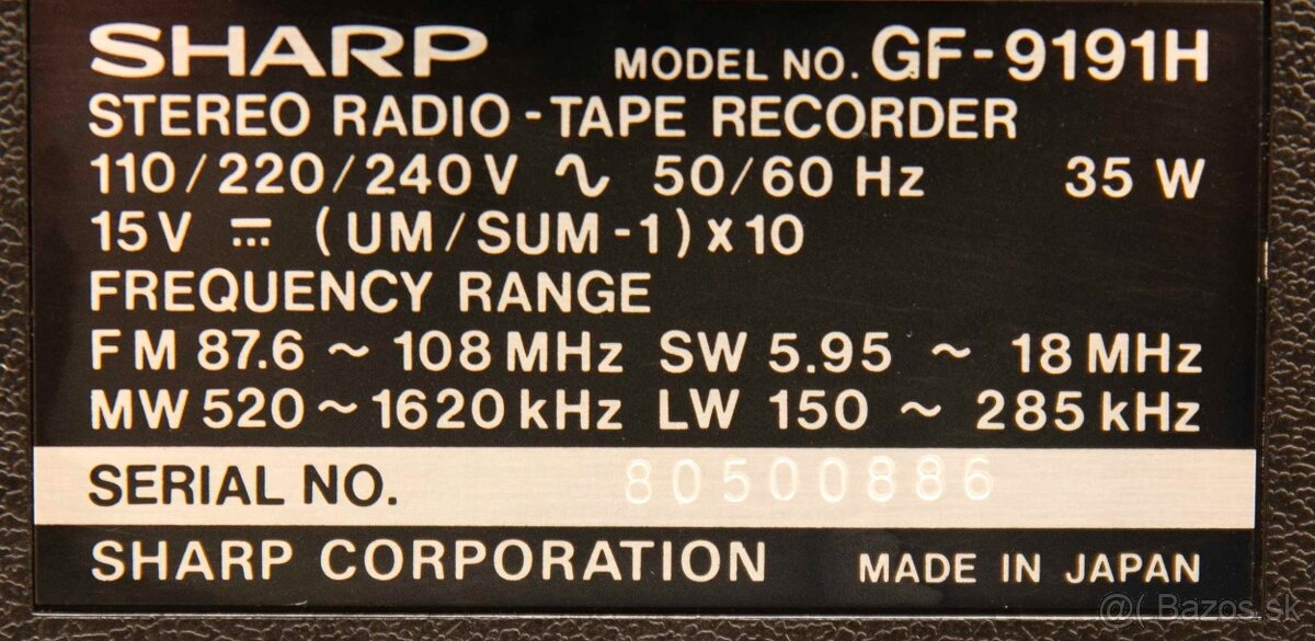 SHARP GF 9191 - Made In Japan (1976) - 6