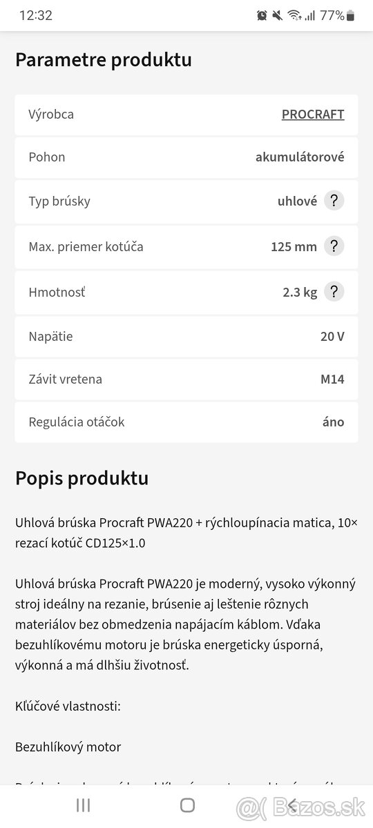 Predám akumulátorová uhlová brúska - 6