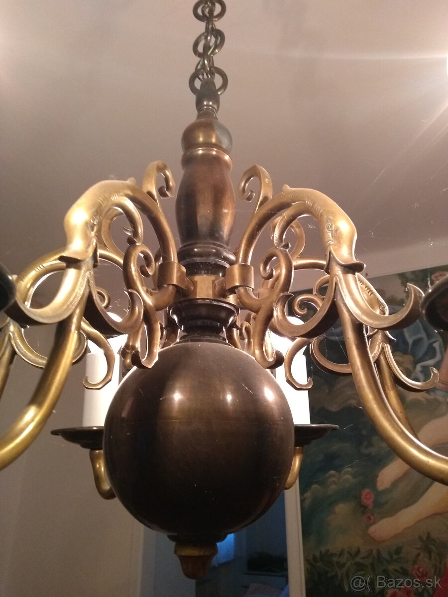 Predám mosadzný luster - 6 ramenný - 6