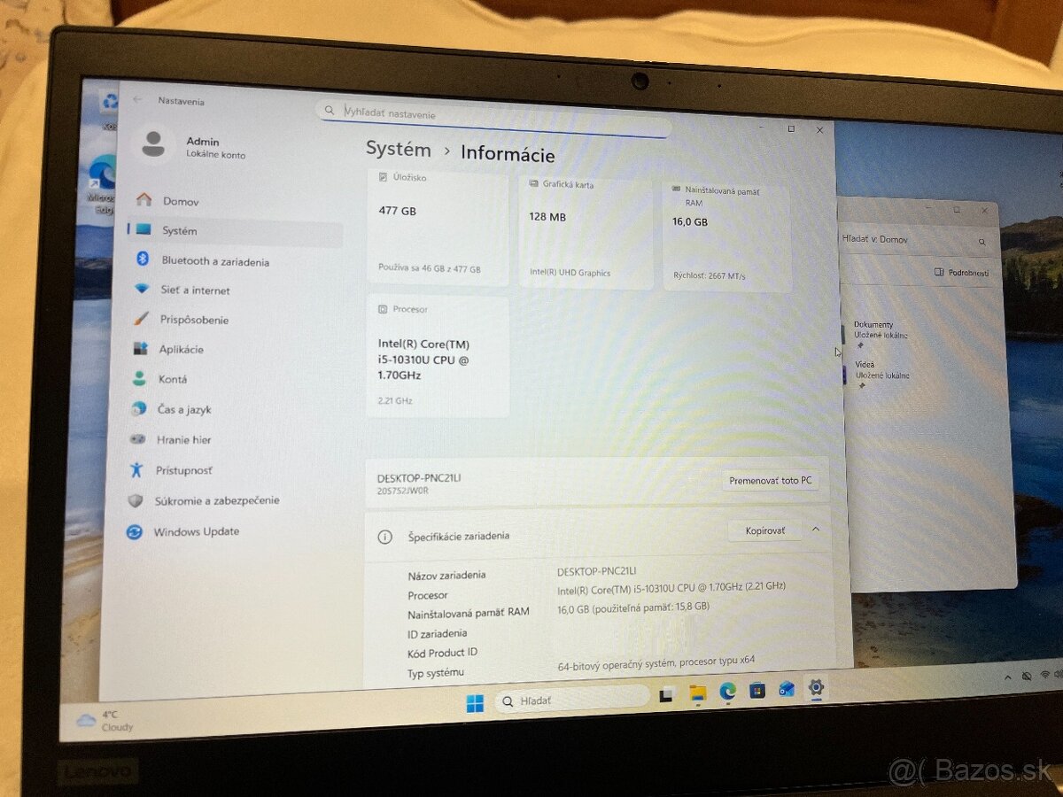 NTBLenovo ThinkPad T15 Gen1 + Adaptér - 6