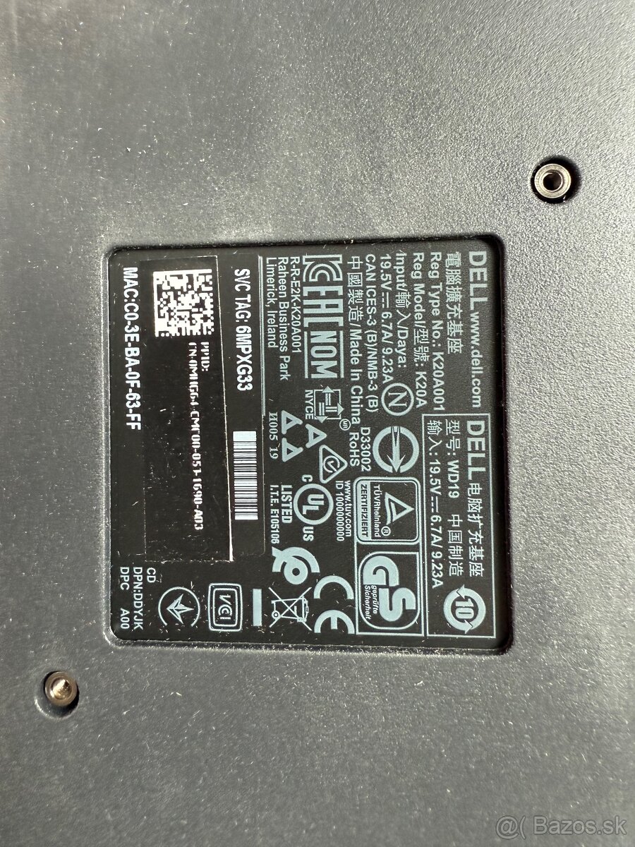 Dockovacia stanica DELL K20 A001, WD19, 180W - 6