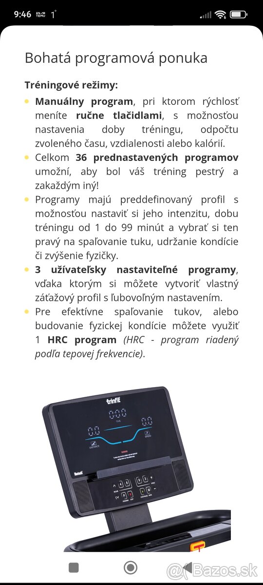 Bežecky pás Trinfit Gara T250 - 6