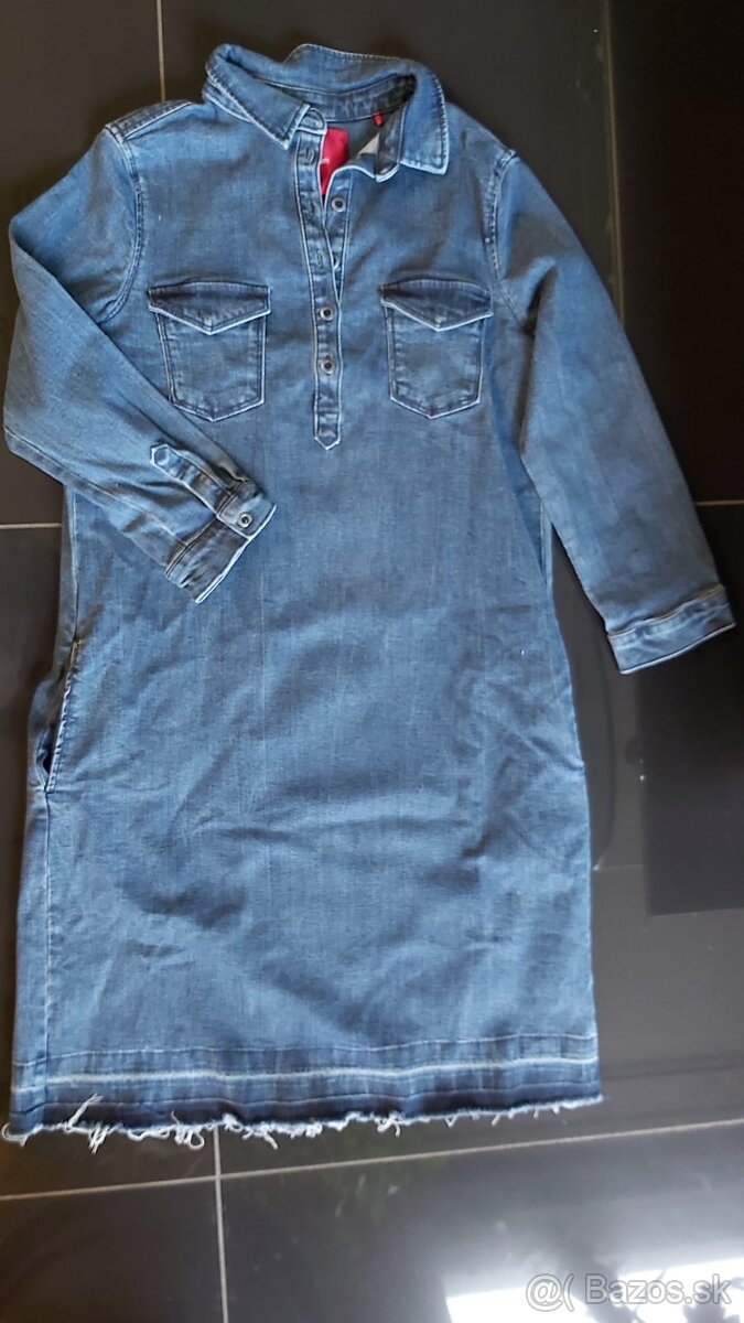 Predám - hnedá bunda ZARA S a rifľové šaty S. Oliver,veľk.40 - 6