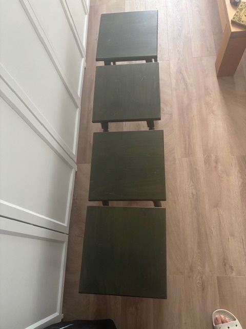 Jedálenský stôl zelený Bonanza + 4 stoličky - 6