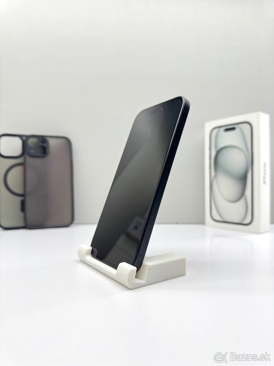 iPhone 15 BLACK 128GB TOP STAV ORIGINÁL+PRÍSLUŠENSTVO - 6