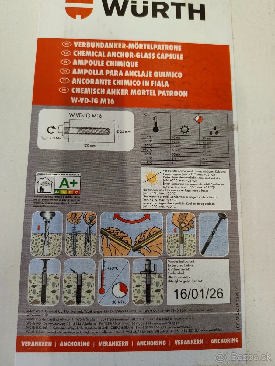 Predám stavebnú chémiu, chemické kotvy, spojky na káble - 6