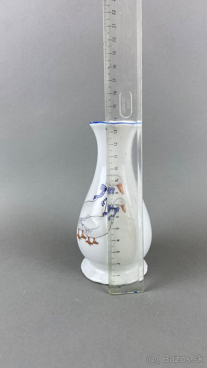 Váza s motívom husí, modrá linka, MZ - 6