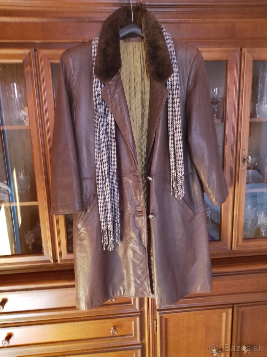 Kožený dámsky kabát číslo 42 - 6