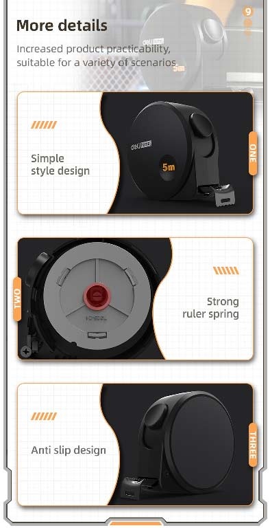 Pásmové meradlo 5m, čierne pásmo - 6