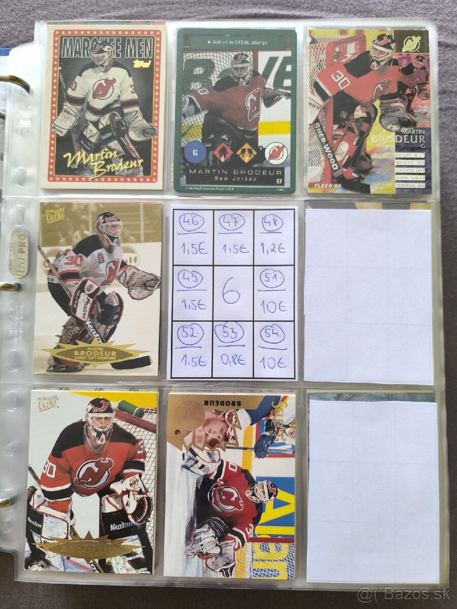Hokejové kartičky - Martin Brodeur 1 - 6