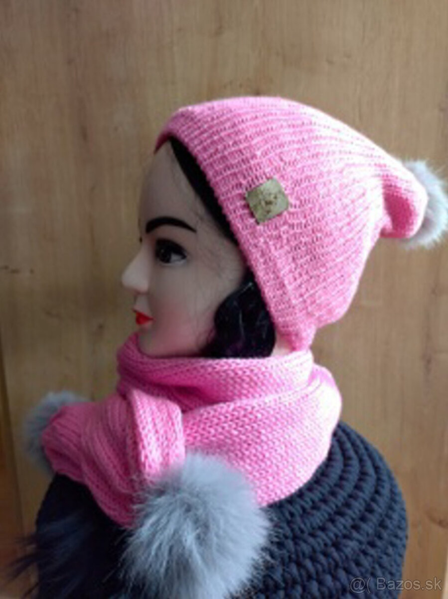 štrikovaná súprava čiapka a šál - 6