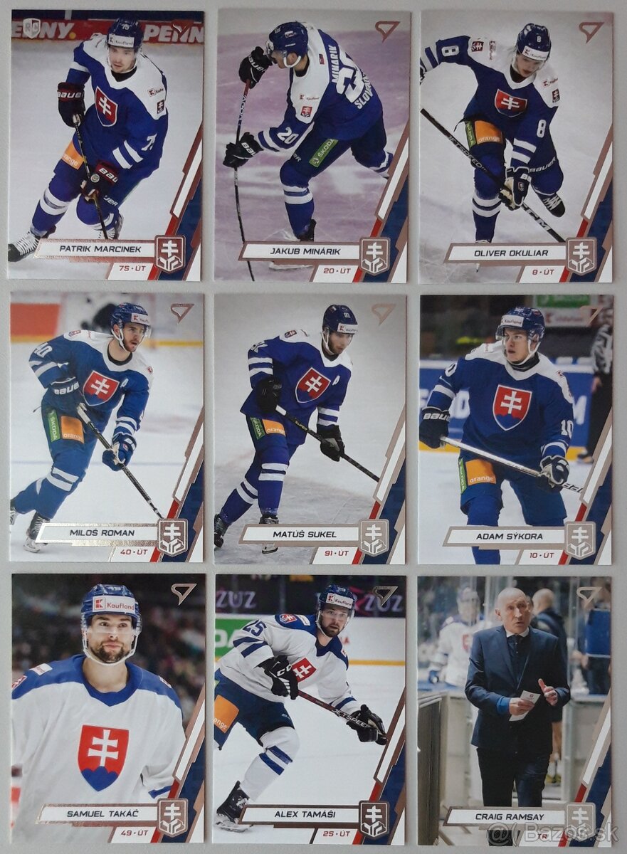 Hokejové kartičky - HOKEJOVÉ SLOVENSKO 2023 BASE SET KOMPLET - 6