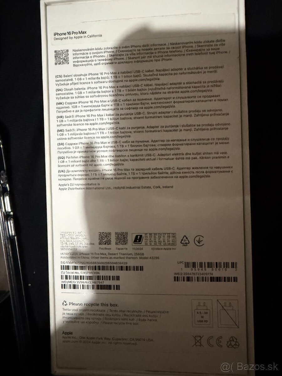 Apple iphone 16 pro max 256gb - 6