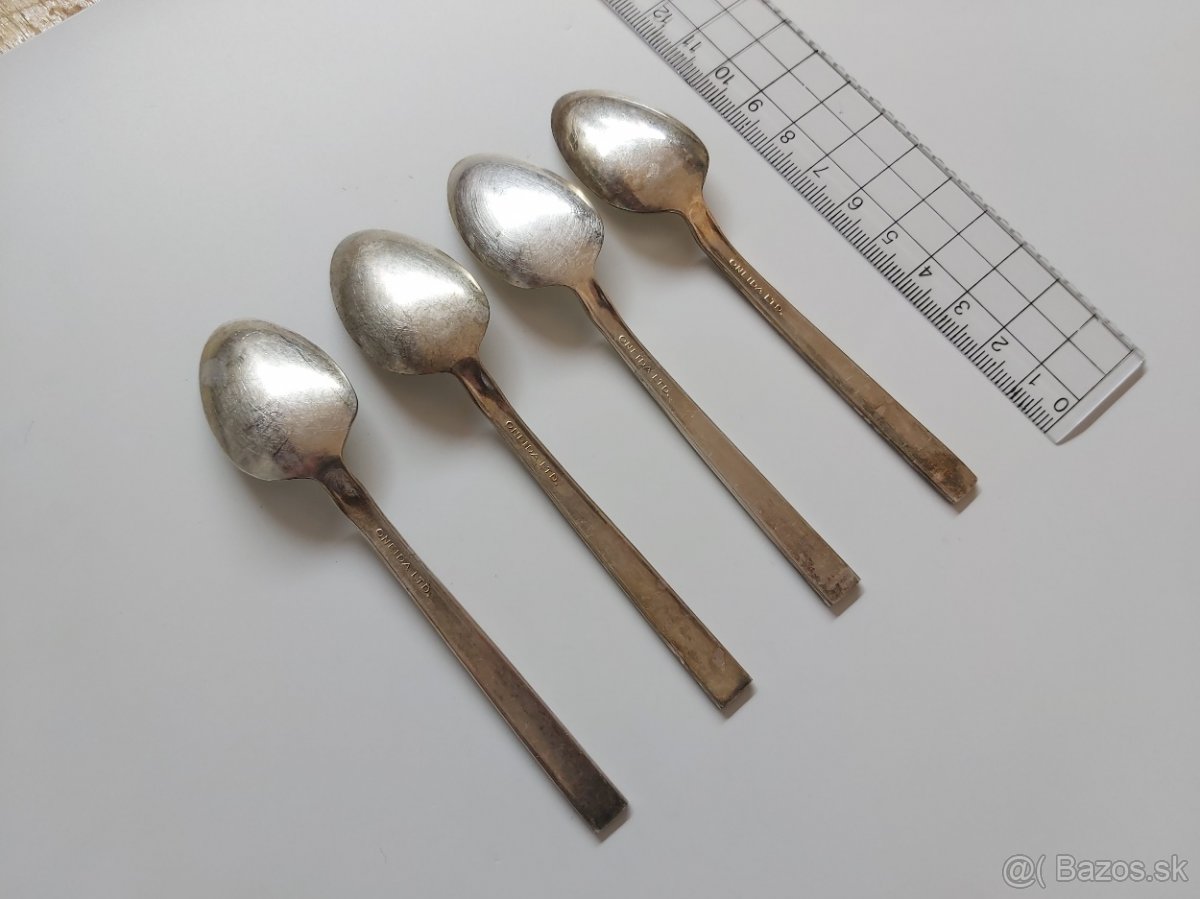 Predam 4ks postriebrene kavove lyžičky - 6