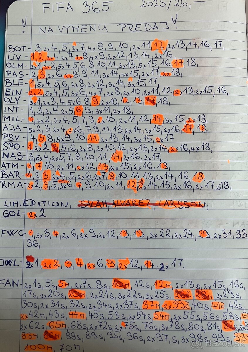 Futbalové kartičky - 6