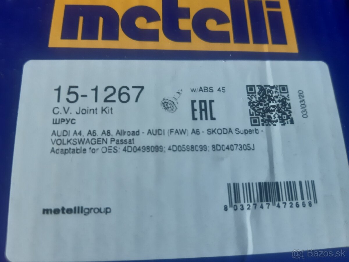 Homokinetický kĺb vonkajší - 6