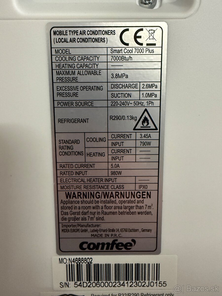 mobilná klimatizácia Comfee SMART 7000 plus - 6