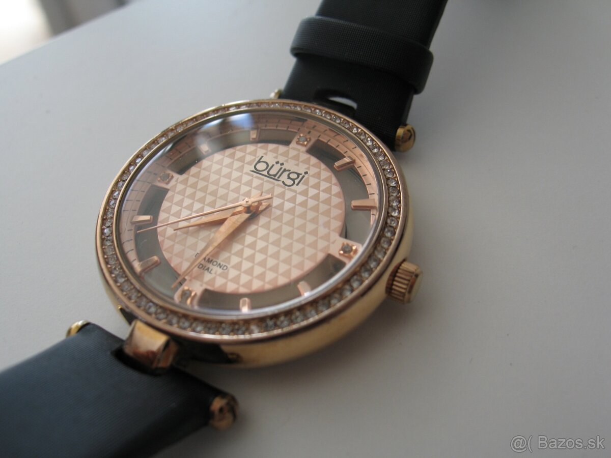 BURGI hodinky so 4 DIAMANTMI , PC 495 USD Nové - 6