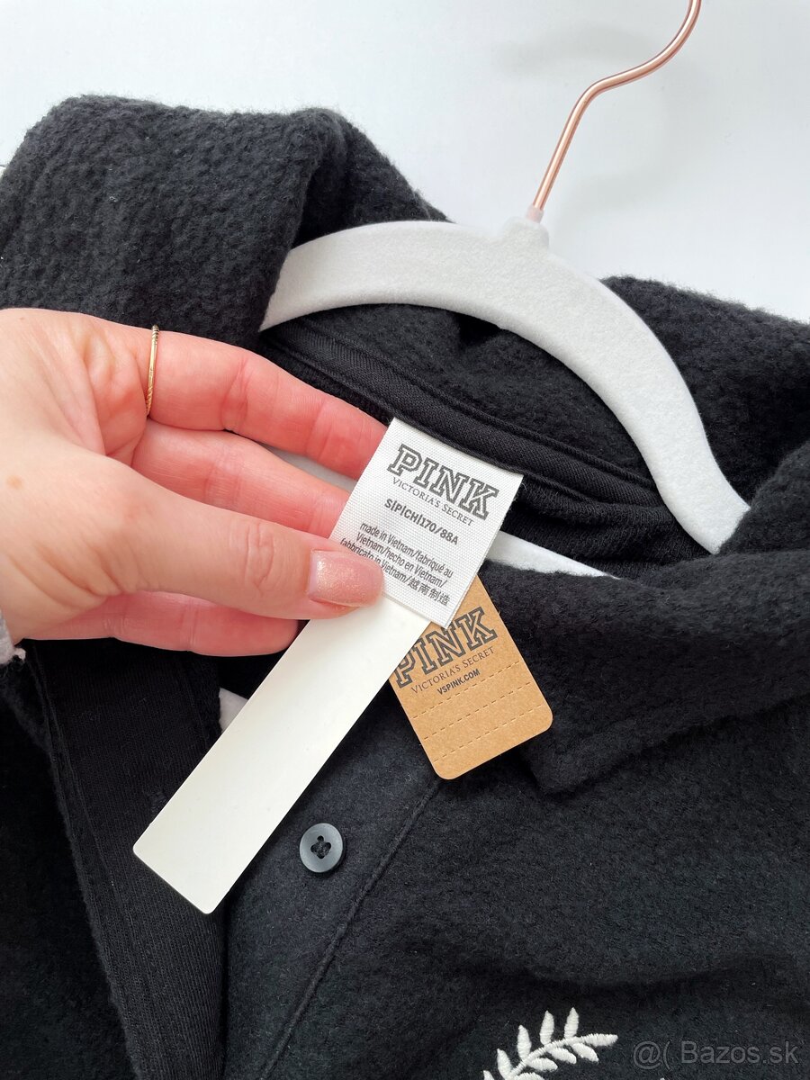 Victoria’s Secret PINK čierna crop mikina - 6