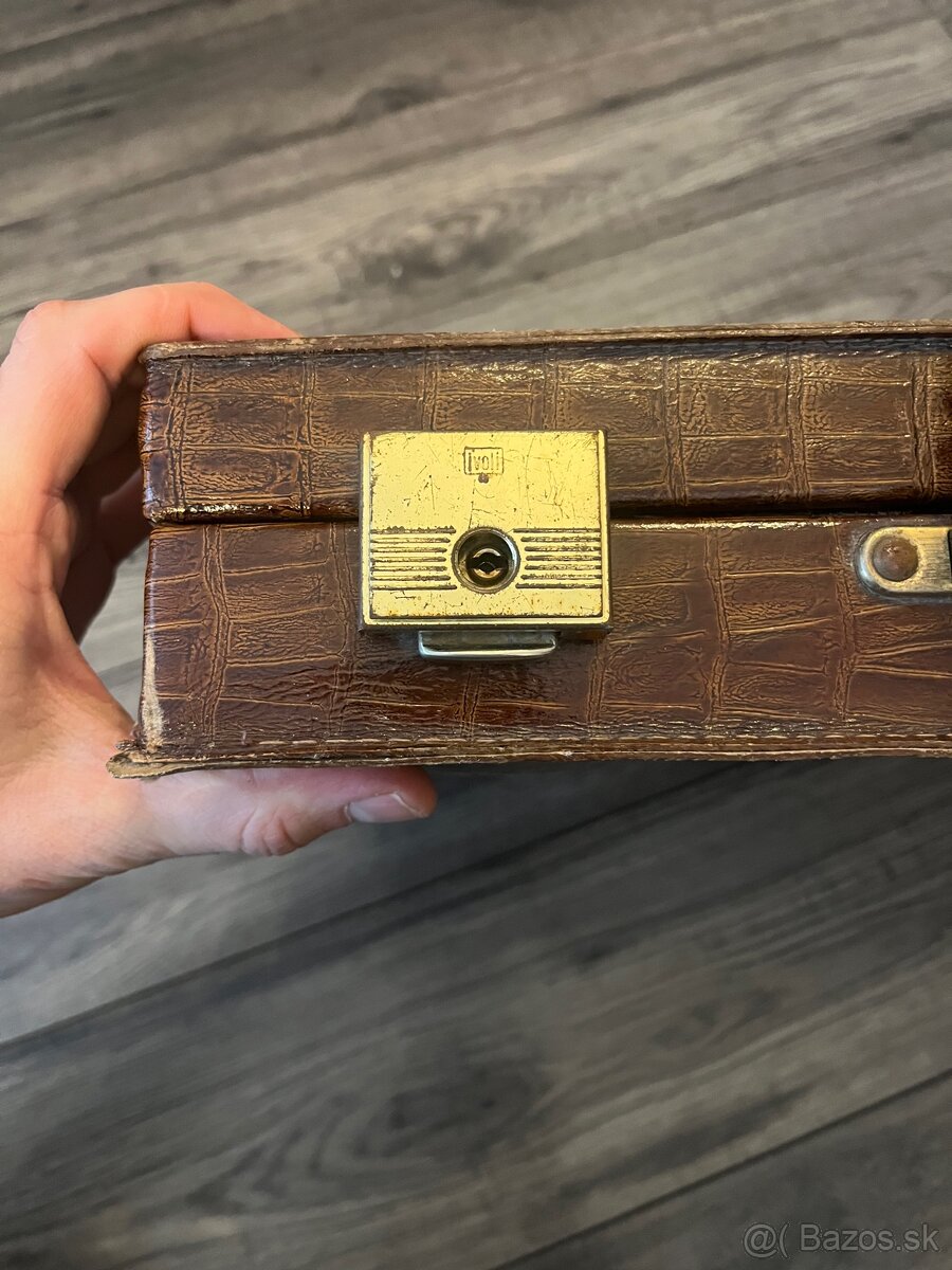 Retro kufrík atašé krokodília koža I vintage I - 6