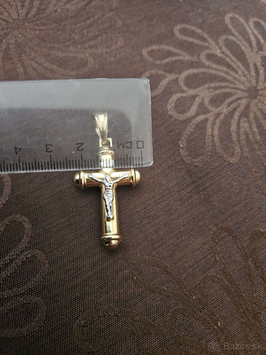 Zlatý prívesok kríž - 6