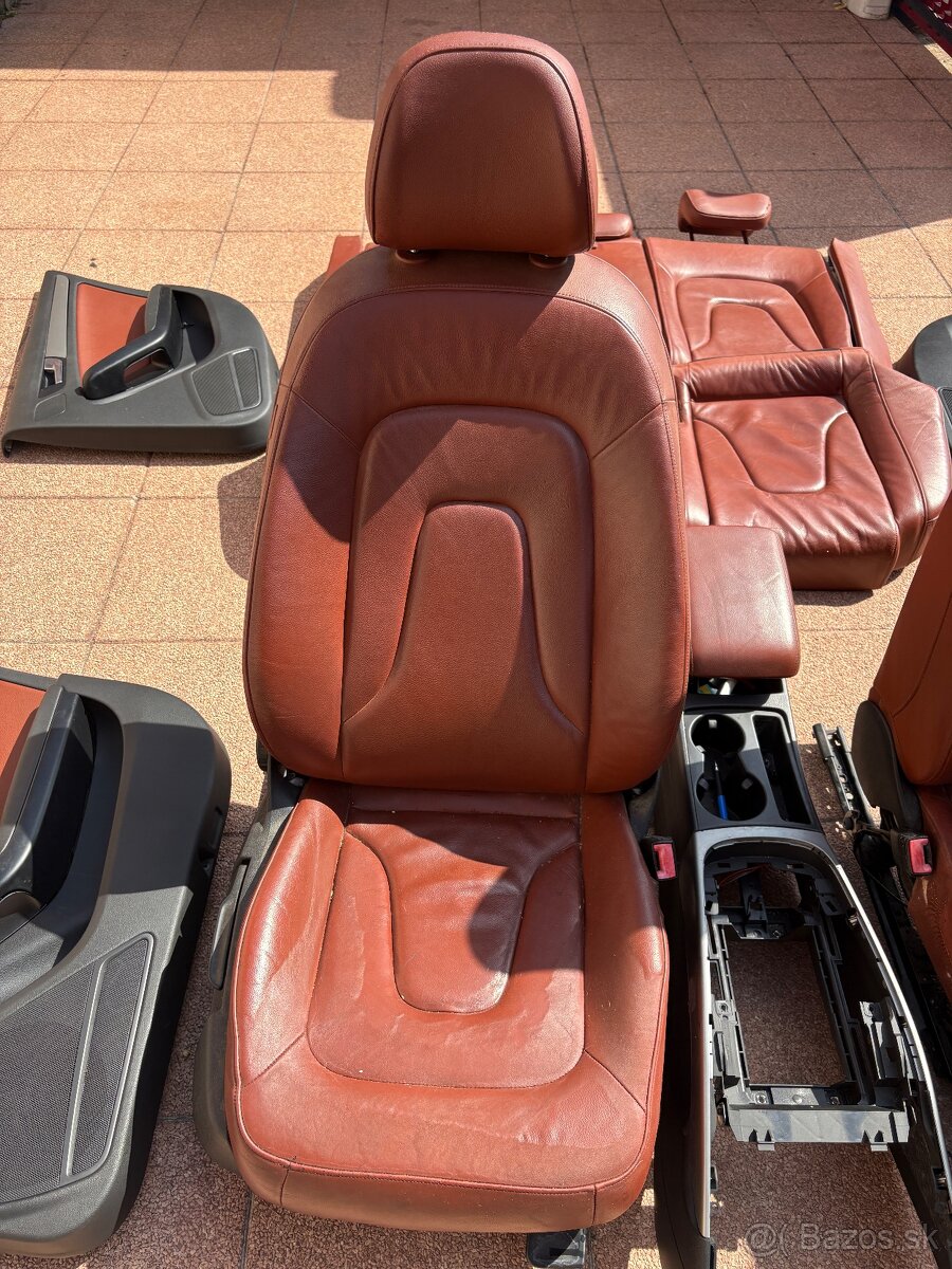 Predam hnedé kožené sedacky Audi a4b8 - 6