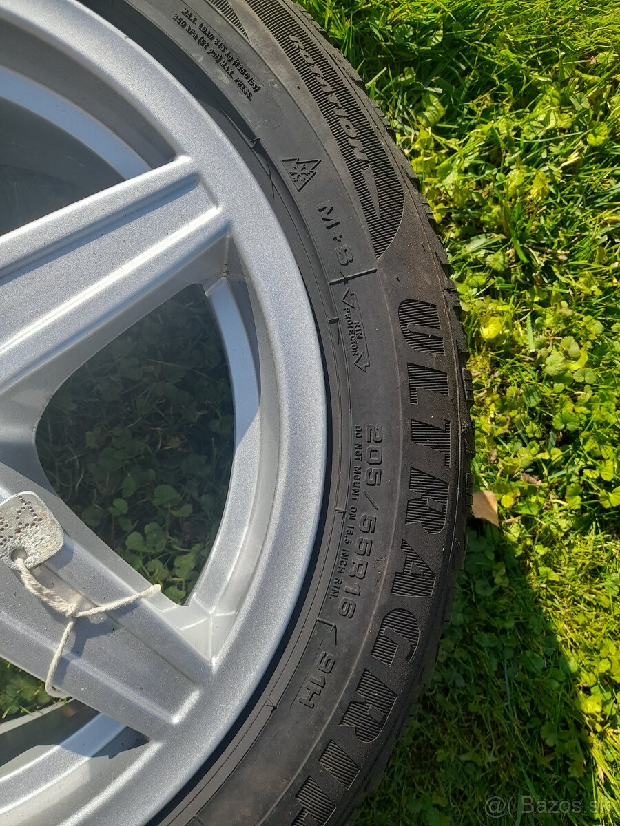 Predám 4 hliníkové disky so zimnými pneumatikami 205/55 R16 - 6