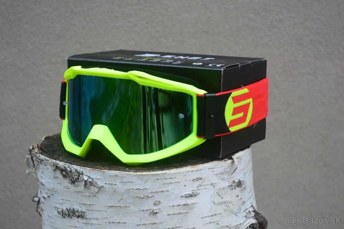 SHOT žltá neon CARBON Kevlar, prilba okuliare - 6