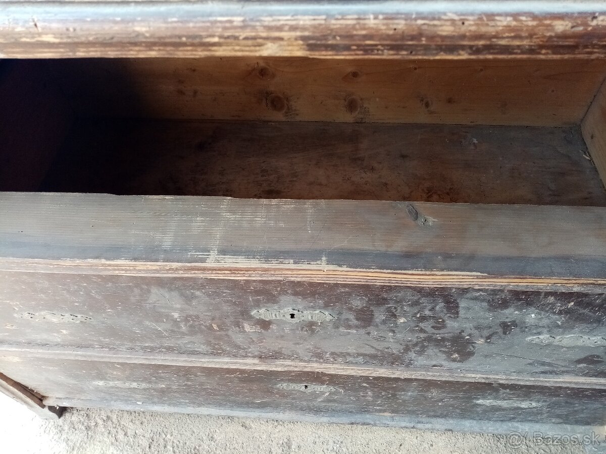 Starožitná komoda, zrkadlová skrinka - 6