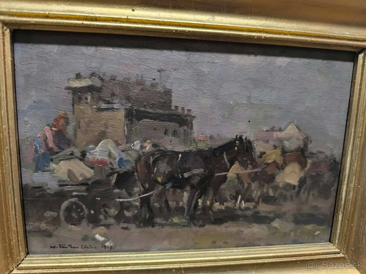 Farkaš Csallokoz Lorinc- stará olejomaľba - 6