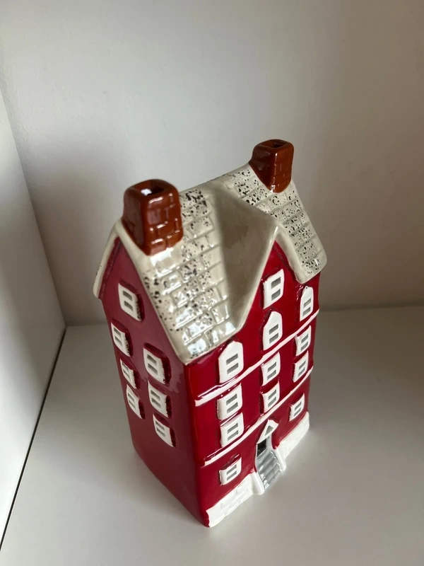 Keramický domček červeno-šedý - 6