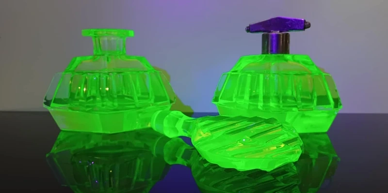 Krásna uranová Art Deco súprava - 6