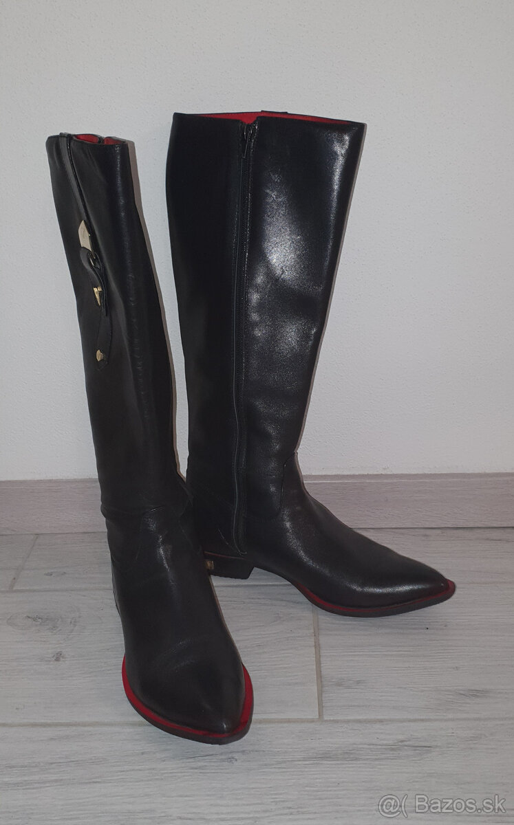 Kožené čižmy v. 40 - mäkká koža - 6