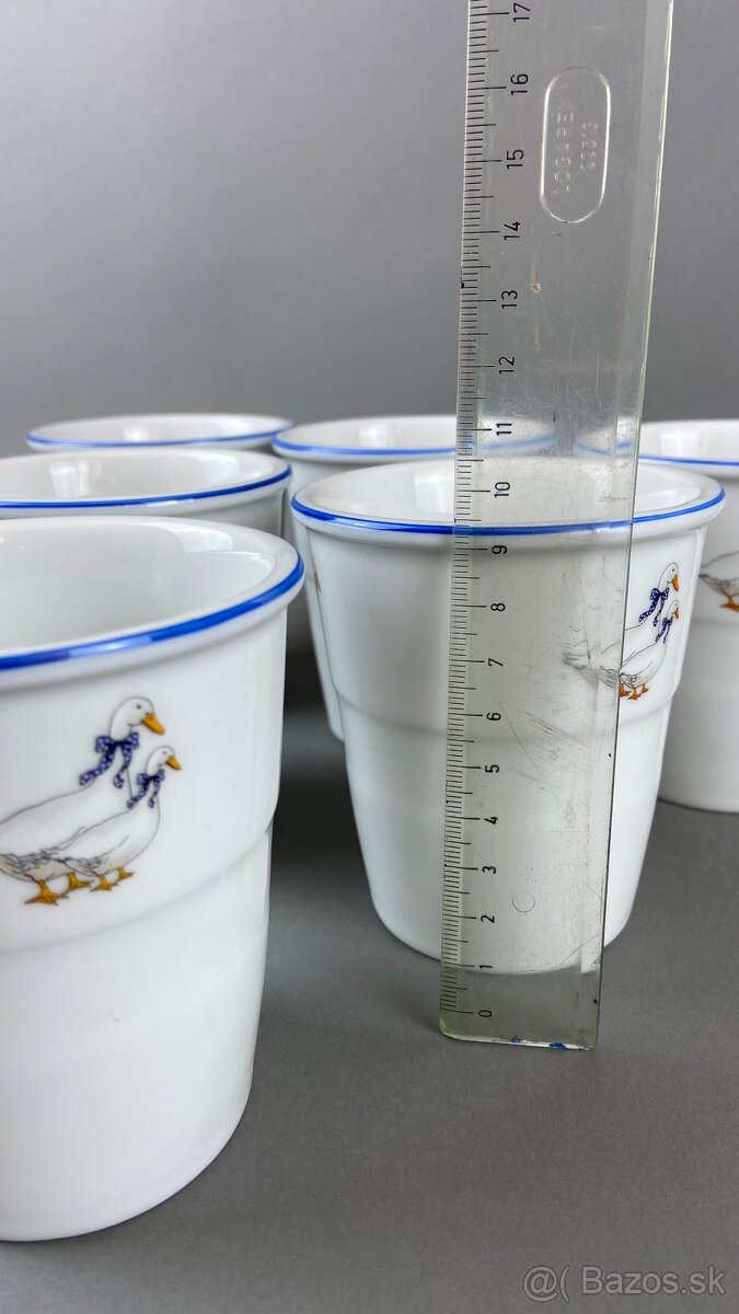 Pohár husi, s modrou linkou Moritz Zdekauer 6ks - 6