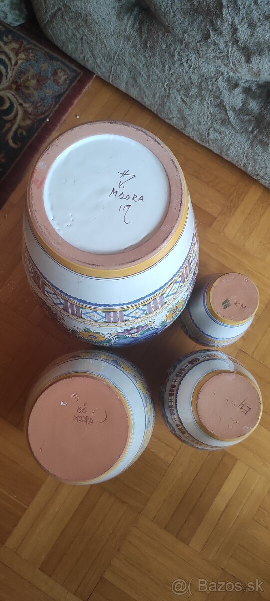 Váza - Krásne tradičné vázi, ako nové - Modranská Majolika - 6