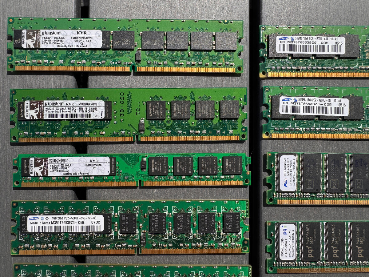 PC RAM pamäte: 256 MB, 512 MB, 1 GB a 2 GB - 6