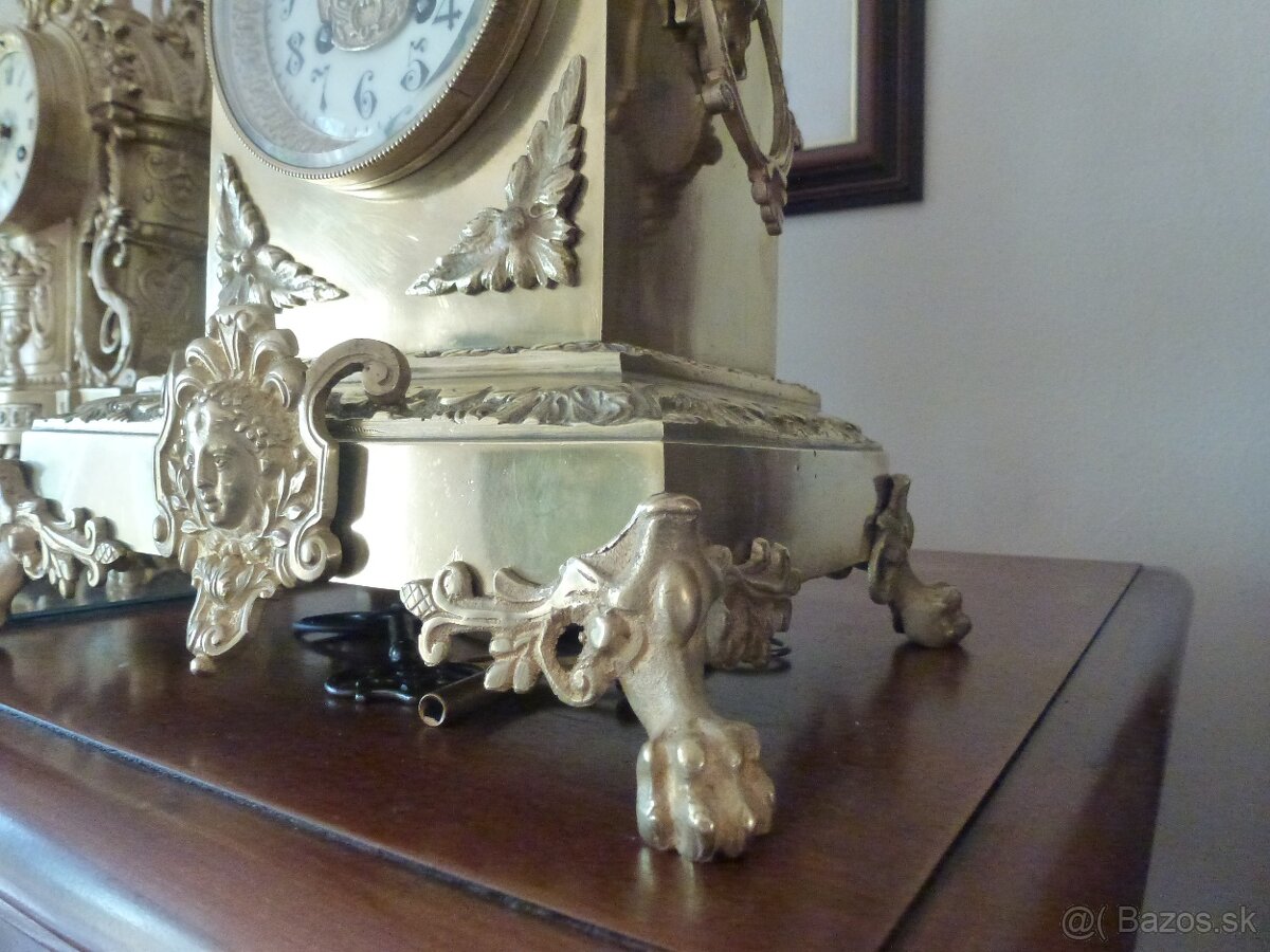 Francúzske bronzové krbové hodiny Vincenti & Cie 1860 - 6