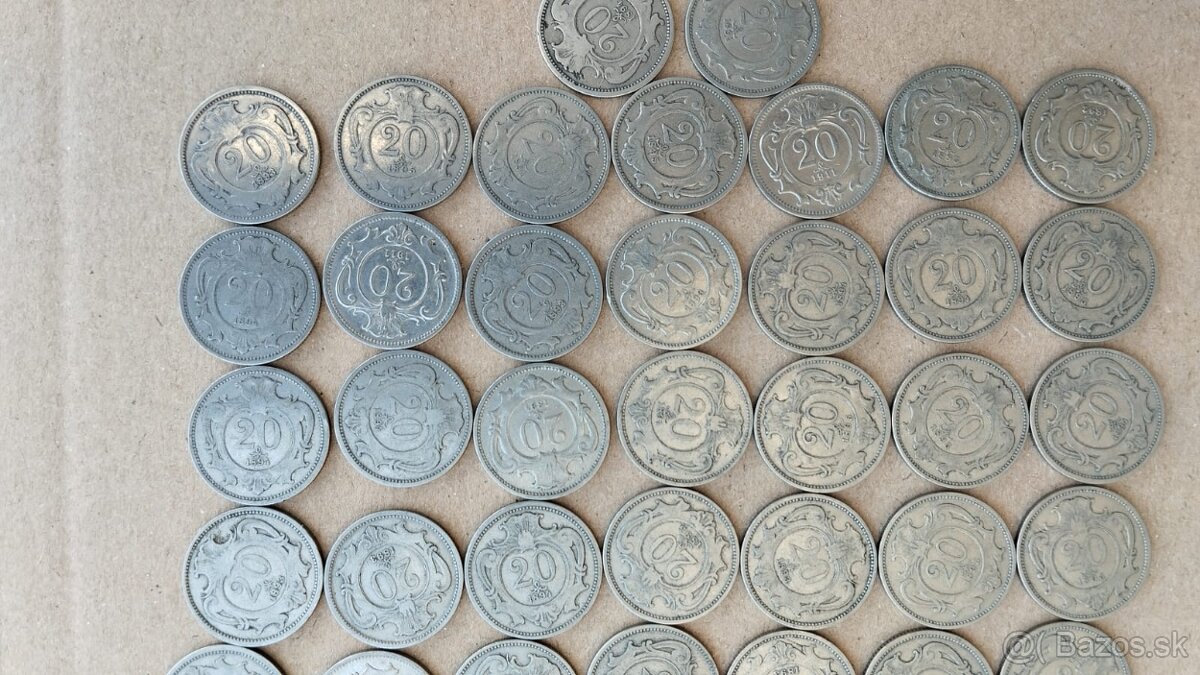 51 helleru 20 RU, rakousko uhersko mince + mince 20hal. - 6