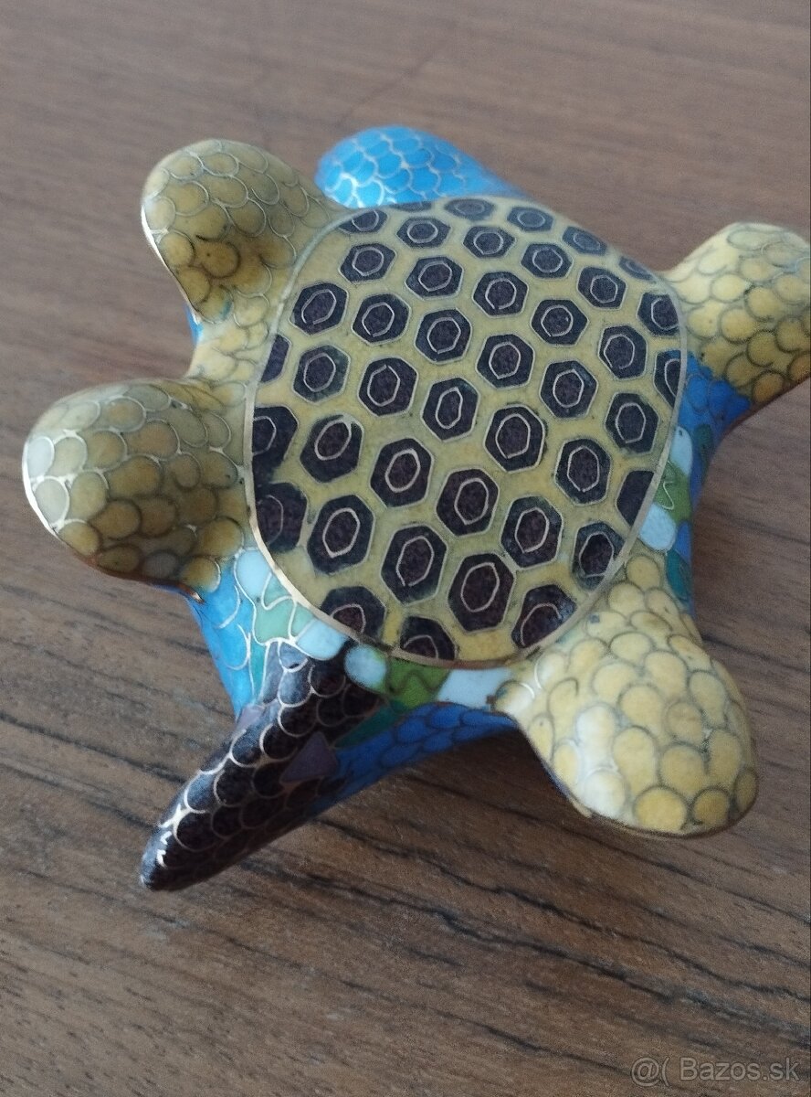 Malá kovová šperkovnica - korytnačka - 6