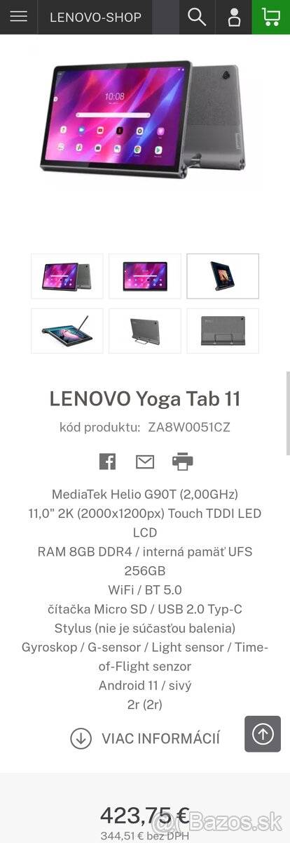 Predám Lenovo Yoga Tab 11 + Lenovo Pen 2 - 6