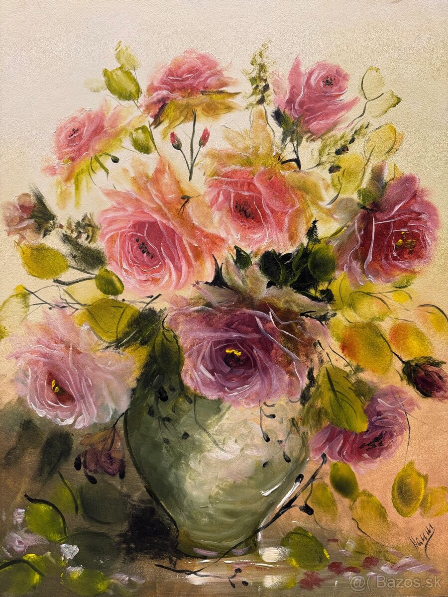 Olejomaľby kvetov vhodné ako dar - 6