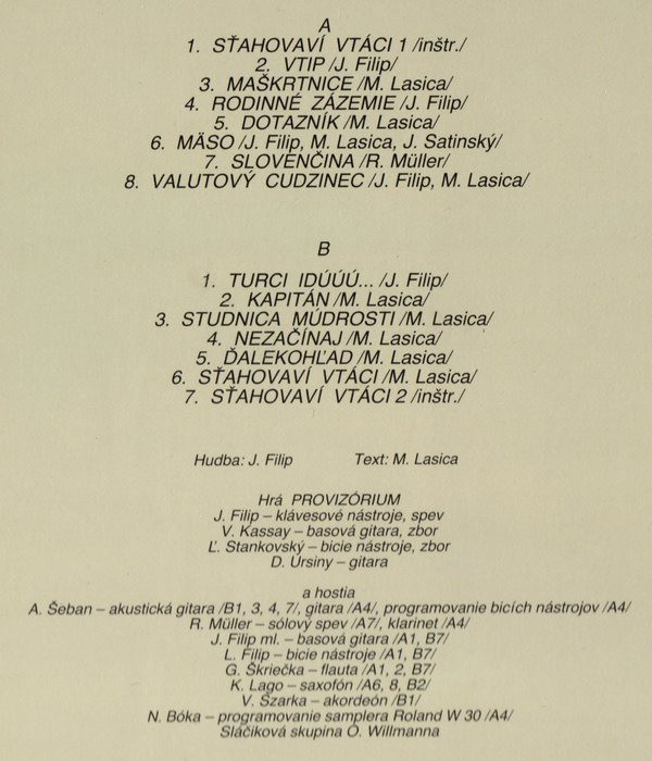 STAHOVAVI VTACI LP prve vydanie 1990 - 6