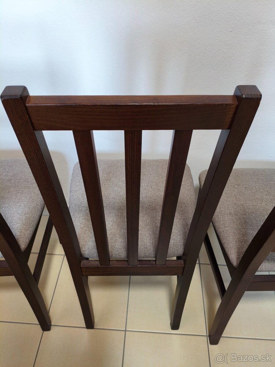 Jedálenské stoličky - orech/hnedá 3ks - 6