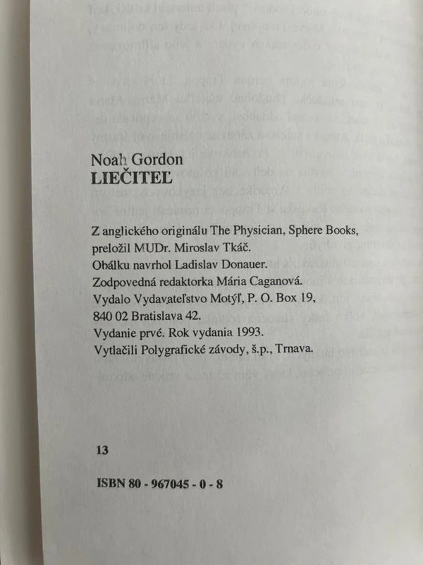 Liečiteľ - Noah Gordon - 6